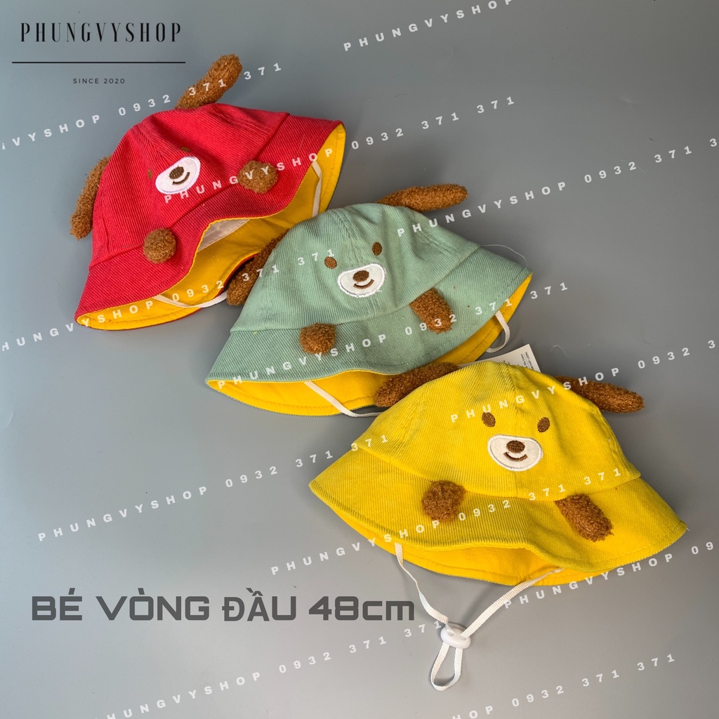 (Bé 6-20 tháng/ Vòng đầu 48cm) Mũ TAI BÈO BÉ CÚN TAI XÙ DỄ THƯƠNG- Nón trẻ em