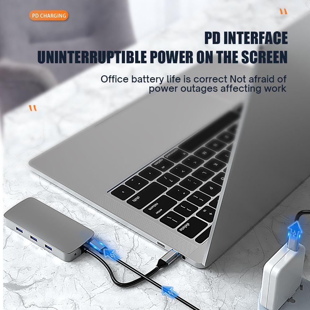 BEBETTERM Đế Sạc USB C HUB 10 Trong 1 TF RJ45 4K HDMI Cho Laptop PC