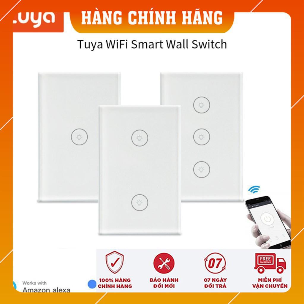 Công tắc cảm ứng Tuya Wifi 2 nút hình chữ nhật