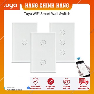 Công tắc cảm ứng Tuya Wifi 2 nút hình chữ nhật