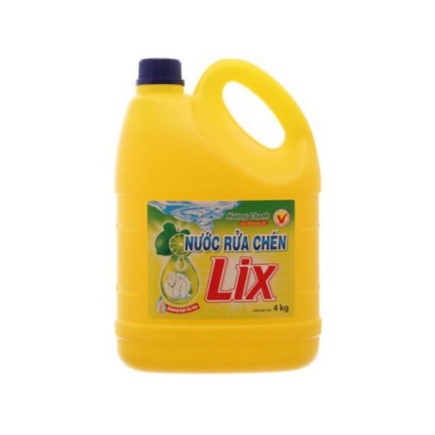 Combo 4 can  nước rửa chén vitamin E bảo vệ da tay hương chanh can 4kg.