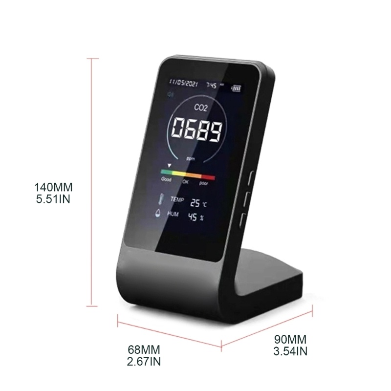 Máy Kiểm Tra Ô Nhiễm CO2 Không Khí CO2 3 Trong 1 Chất Lượng Cao