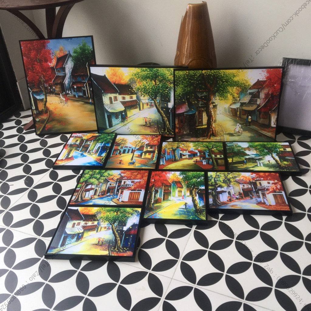 Tranh Hà Nội Phố - tranh in canvas kích thước  cơ bản 35x50cm