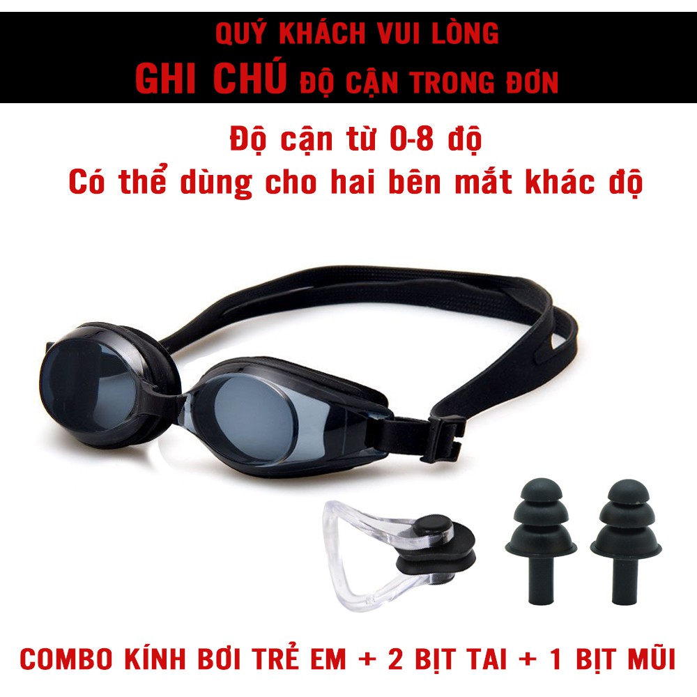 Combo Bịt Tai Mũi Kính Bơi Cận 1.5 2 2.5 3 3.5 4 4.5 5 5.5 6 7 8 độ Người Lớn Trẻ Em Legaxi | BigBuy360 - bigbuy360.vn