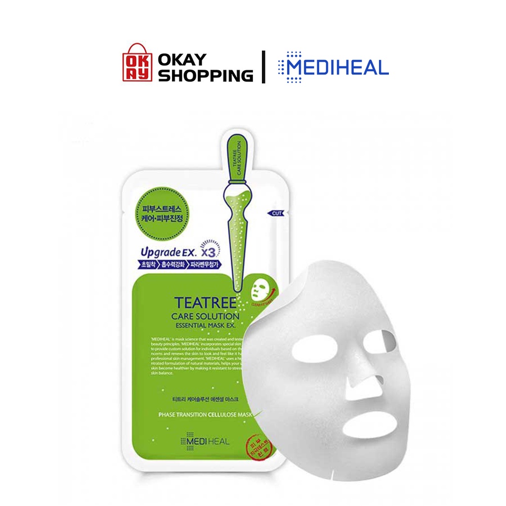 Mặt Nạ Tinh Chất Tràm Trà Ngăn Ngừa Mụn Mediheal Tea tree Care Solution Essential Mask Ex 24ml