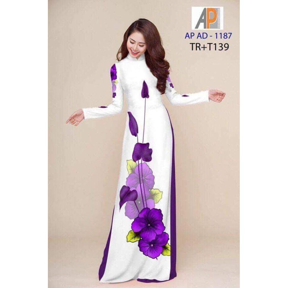 Vải áo dài hoa lan hồ điệp