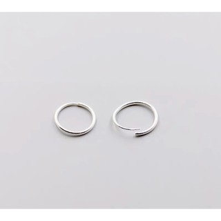 Khuyên tai bạcTLEE tròn trơn đơn giản basic TLEE JEWELRY B0324