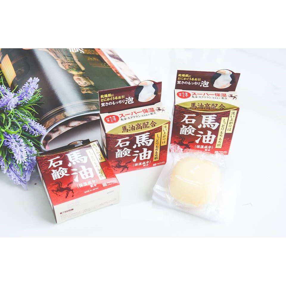 Xà Phòng Dưỡng Ẩm Da Mặt & Cơ Thể Chiết Xuất Tinh Dầu Ngựa MEISHOKU 80G