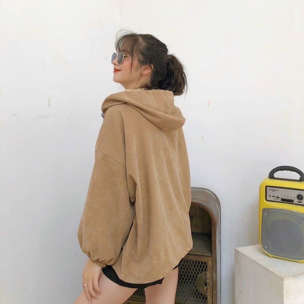 Áo Khoác Kaki nỉ Khóa Bo tay-Áo khoác Jacket hoodie trendy Ulzzang | BigBuy360 - bigbuy360.vn
