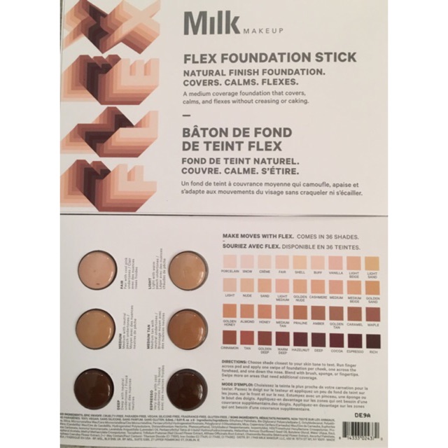 Sample (vỉ) kem nền dùng thử Milk Make up flex foudation stick 6 màu