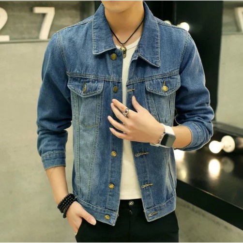 ◈☎ Áo Khoác denim Nam Dài Tay plus size xxxl