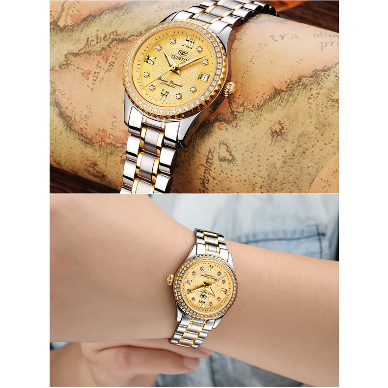 Đồng hồ nữ chính hãng Teintop T8629-7 Kính sapphire ,chống xước,Chống nước,dây kim loại  máy Automatic,Bảo Hành 12 Tháng