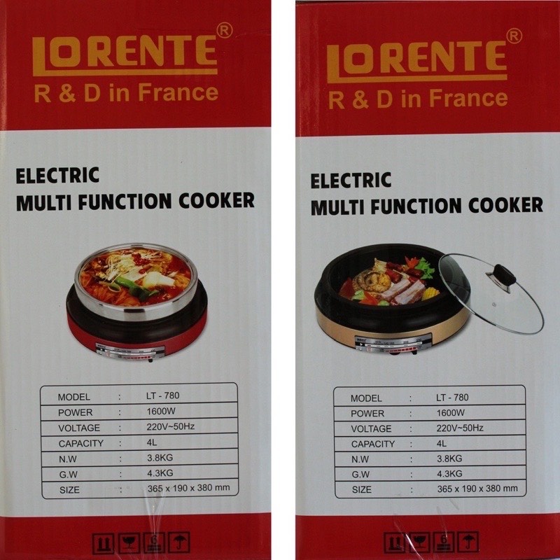 [Mã ELHADEV giảm 4% đơn 300K] Nồi Lẩu Nướng Điện Đa Năng Lorente LT-780 (4Lít)-hàng Chính Hãng tiện lợi