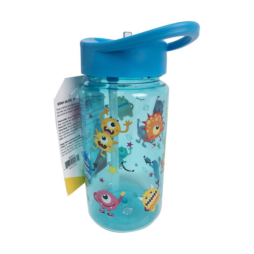 Bình nước uống thể thao trẻ em La Fonte 430ml màu xanh - 000815