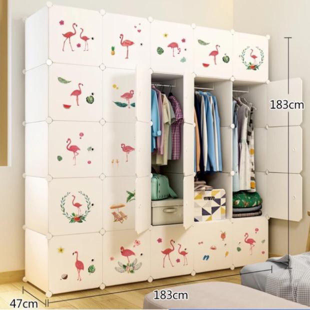 Tủ nhựa ghép 25 ô thân sâu 47cm. Mẫu hồng hạc siêu HOT