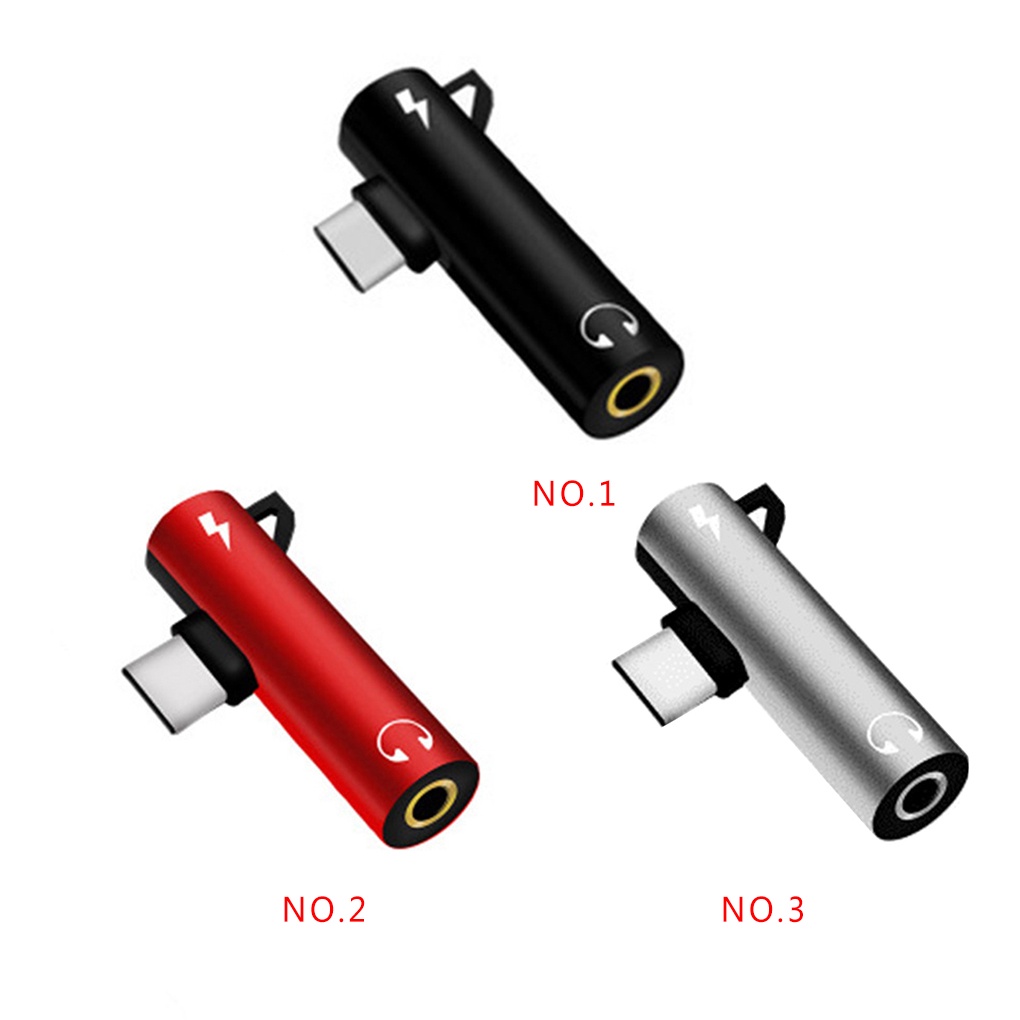 2 in 1 Type-c to 3 5mm Jack Phone Adapter USB C Earphone Charging Converter Replacement for Xiaomi 6/Huawei