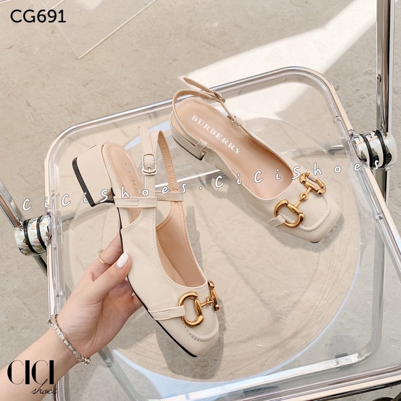 ⚡︎Freeship⚡︎Giày cao gót nữ CiCi Shoes Guốc Móc GG Gót 4cm - CX858