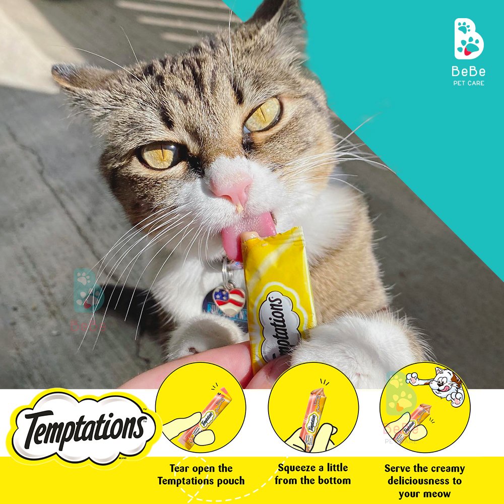 TEMPTATIONS Creamy Puree Cat Treats - Món Ăn Vặt Yêu Chiều Boss Hết Nấc - Nhập Khẩu Từ Mỹ