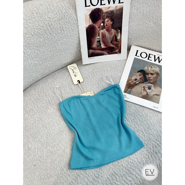 CHÂN VÁY JEANS TRƠN + ÁO THUN TĂM 2 DÂY LOẠI 1 MS30019