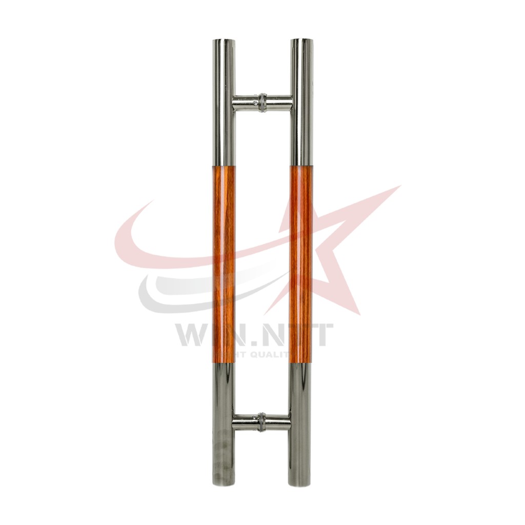 Tay Nắm Cửa Kính Cường Lực, Cửa Nhôm - Nắm Cửa Gỗ Tự Nhiên (Màu Cam)
