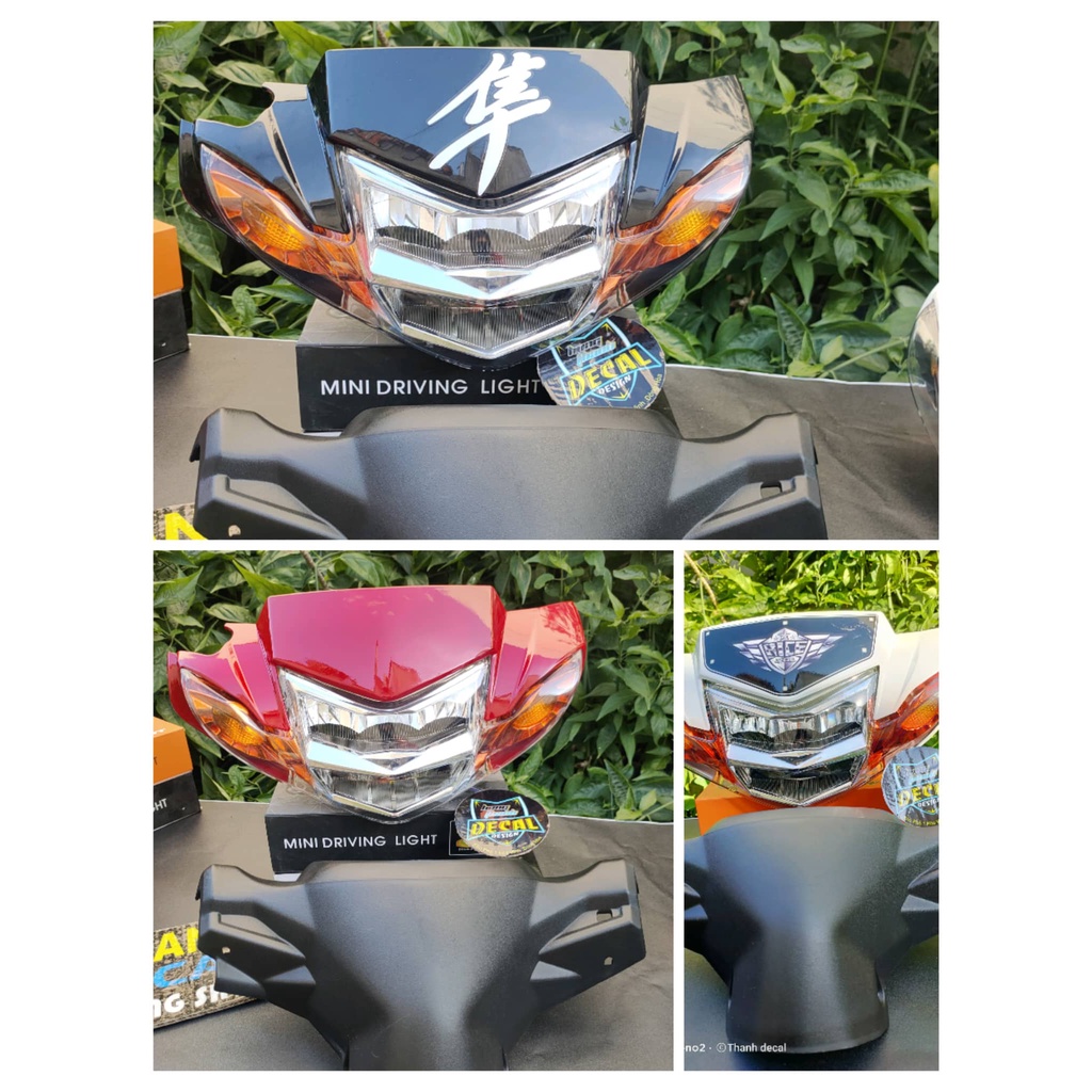 Đầu sirius 2 tầng trắng cam , full ốp đủ màu kèm bợ cổ , gắn cho sirius 50-110