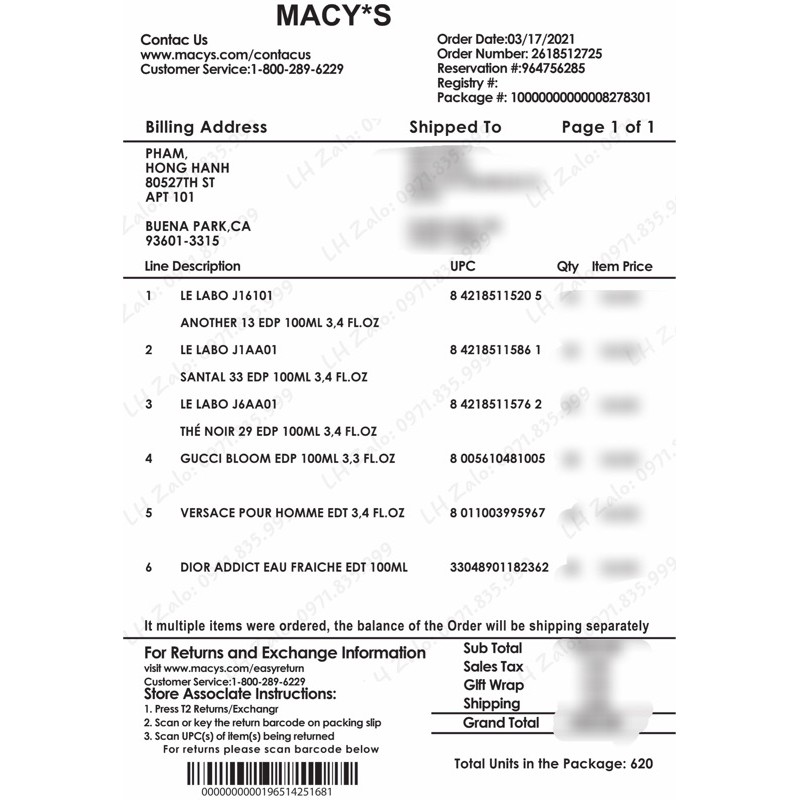 [ MẪU THỬ ] Nước Hoa LE LABO 13, Nước Hoa Nữ Mini 10ml | BigBuy360 - bigbuy360.vn