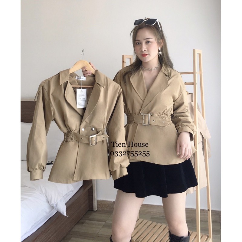 Áo măng tô kaki đai ch | BigBuy360 - bigbuy360.vn