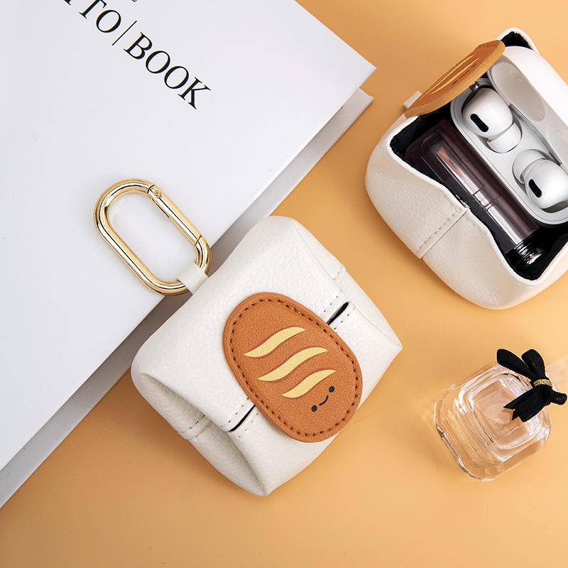 Túi Da Mini Đựng Tiền Xu / Tai Nghe Bluetooth Hình Son Môi Hoạt Hình Dễ Thương