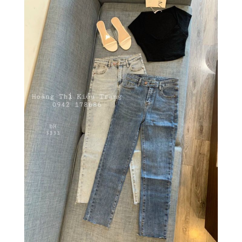 Quần jean trơn ống đứng hàng QCL1