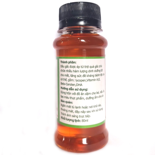 Dầu Gấc Nguyên Chất Tgfoods Hũ 80ml, Cho Bé ăn Dặm, Dưỡng Da Hiệu Quả