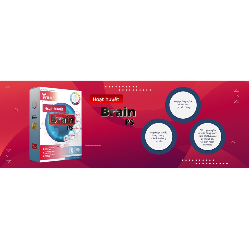 HOẠT HUYẾT BRAIN PS Y Phúc- Đập tan combo "Đau Đầu - Mất ngủ - Mệt mỏi" - Hộp 30 viên