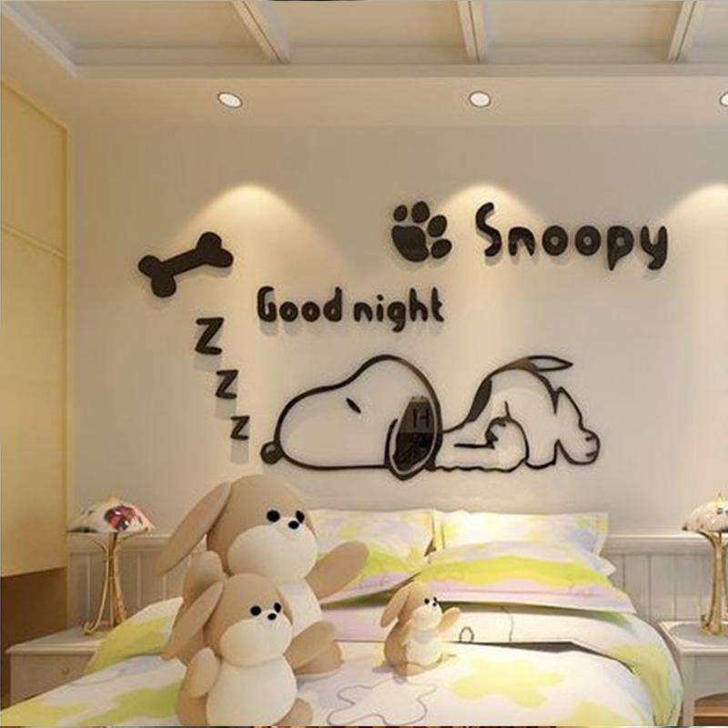 Miếng Dán Tường 3d Bằng Acrylic In Họa Tiết Hoạt Hình Snoopy Dễ Thương Trang Trí Nhà Cửa / Trường Mẫu Giáo