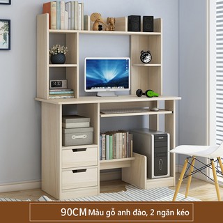 Bàn học  bàn máy tính kèm giá sách đa năng nhiều ngăn hiện đại bàn làm việc bằng gỗ