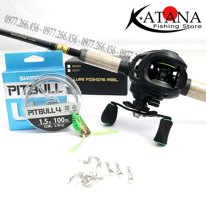 COMBO Lure Máy Ngang Trọn Bộ Cần Daiwa Sweepfire - Daiwa Crossfire