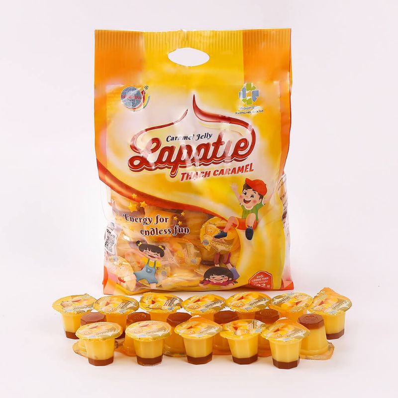 Thạch rau câu Long Hải Lapatie 1 túi (400g) / Thạch caramen Lapatie gói 400g HSD 12 tháng