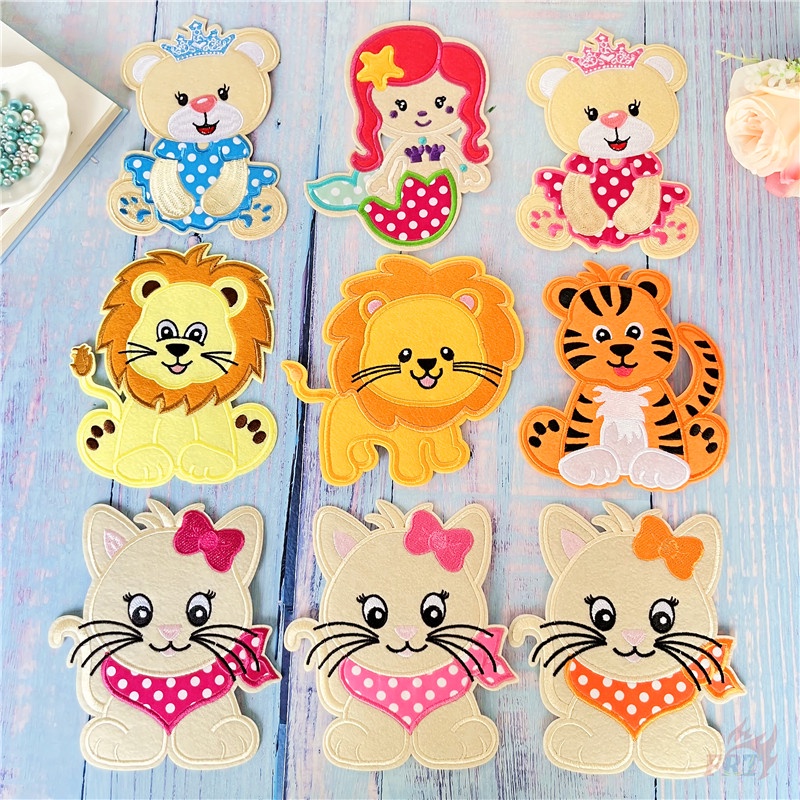 ☸ Sticker Ủi Thêu Hoạt Hình Dễ Thương ☸ 1 Sticker Ủi Thêu Hình Các Con Vật