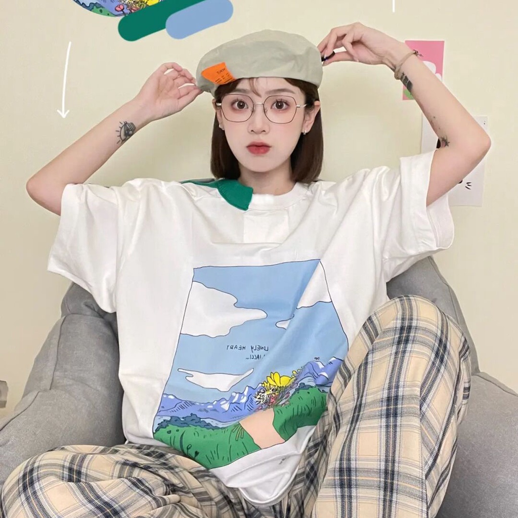 NRVP Áo Thun Cotton Tay Ngắn Cổ Tròn Màu Trơn Thời Trang Dành Cho Nữ