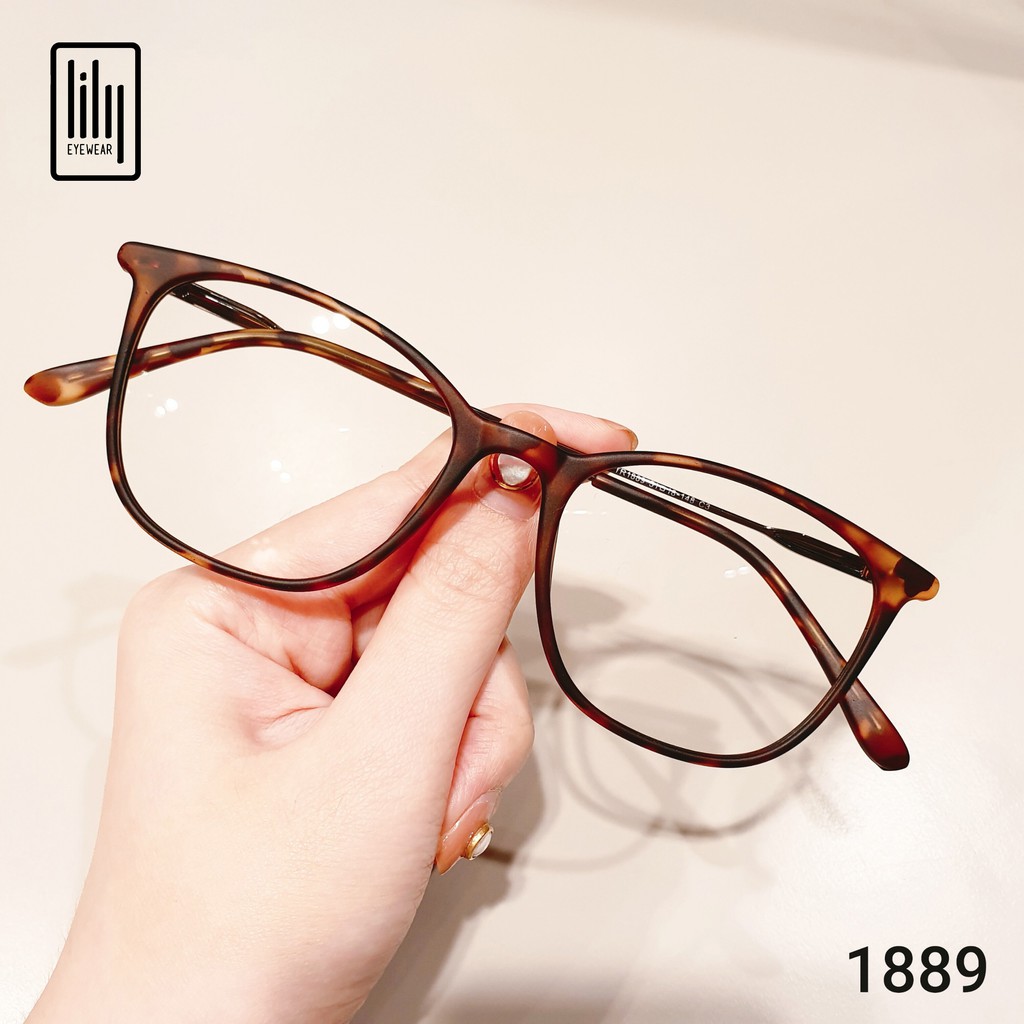Gọng kính cận nam nữ LILYEYEWEAR mắt vuông , chất liệu nhựa thanh mảnh nhẹ nhàng dễ đeo 1889