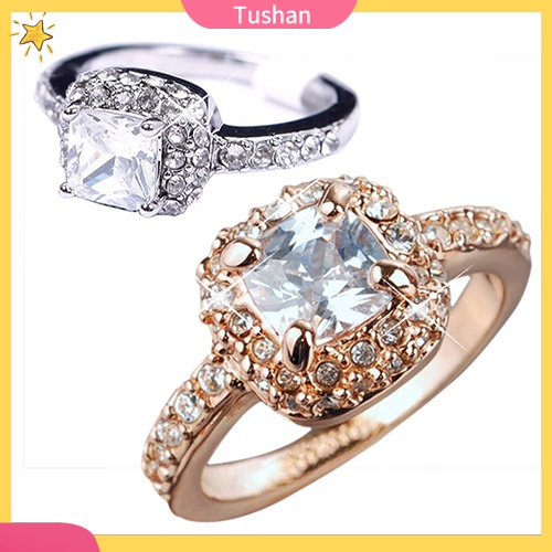 Nhẫn đeo tay kim loại đính đá lấp lánh sang trọng cho nữ