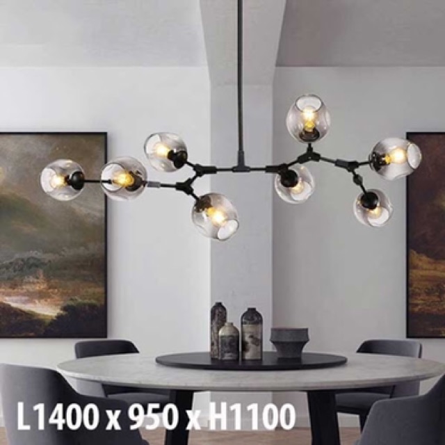 Đèn thả thuỷ tinh cành táo 8 bóng