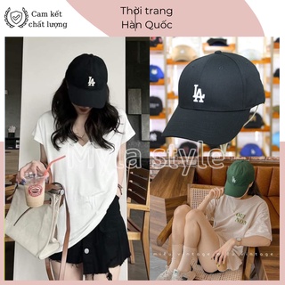 Mũ lưỡi trai / thêu chữ NY / LA logo trắng tinh tế Freesize