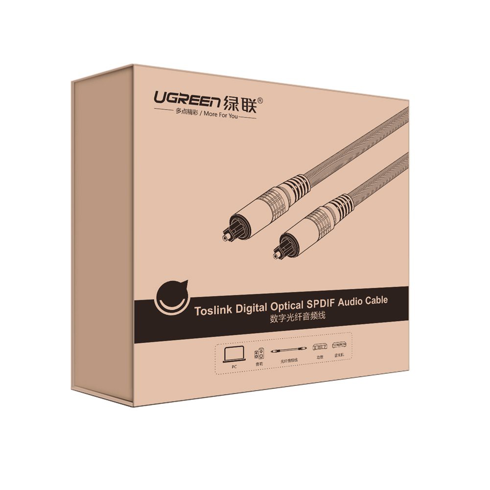 Dây âm thanh quang số optical SPDIF toslink cho Smart TV TV box Loa DAC 1 đến 3 mét Ugreen AV108