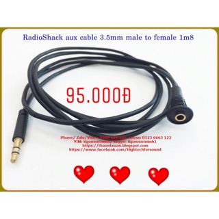 Cáp RadioShack nối dài jack 3.5mm đực - cái 1m8