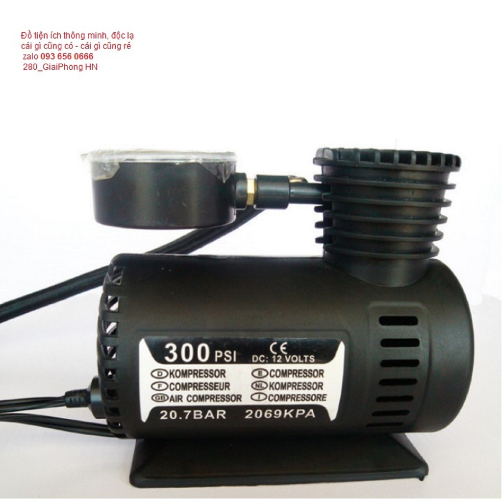 Bơm lốp xe ô tô dự phòng – Máy bơm lốp xe mini DC 12v