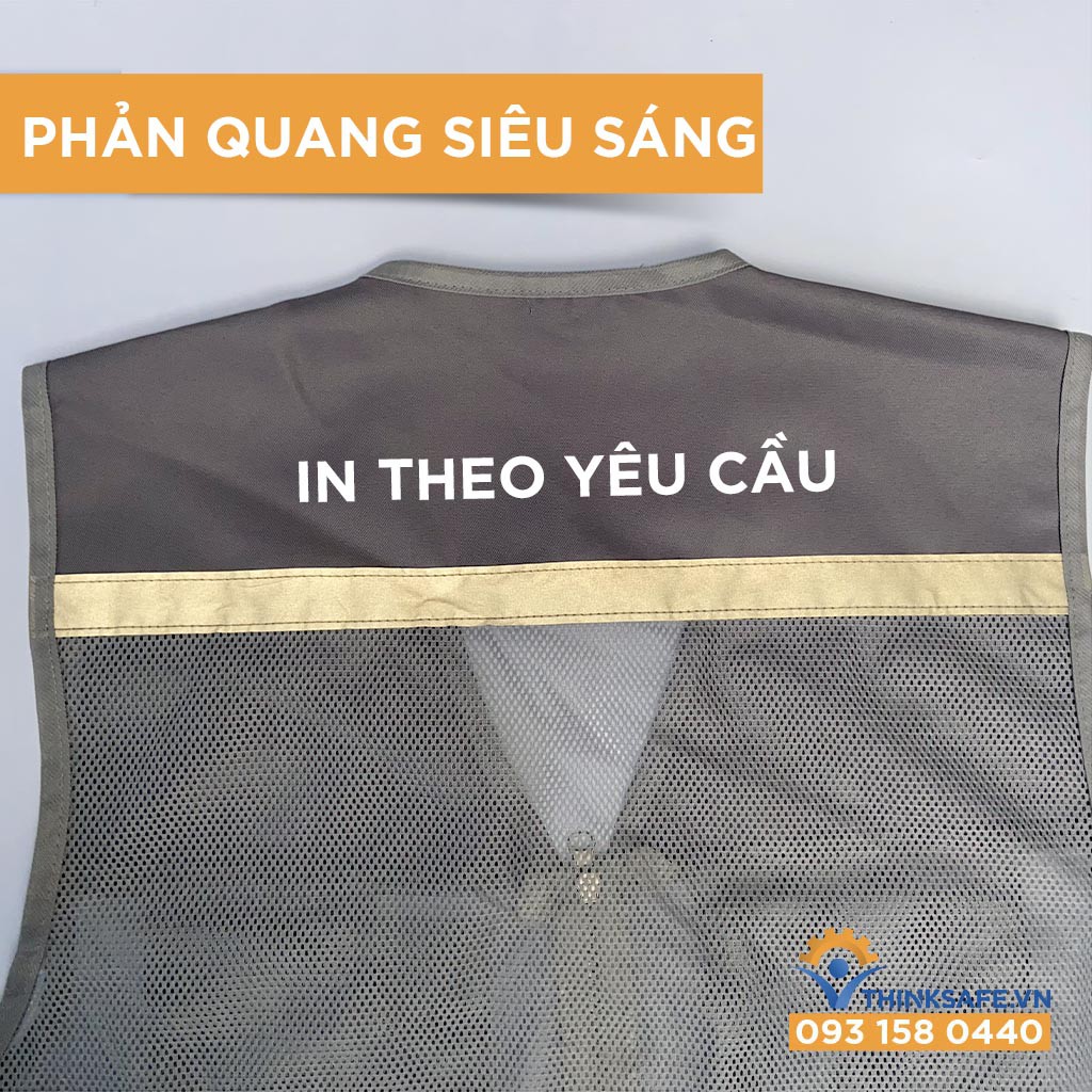 Áo phản quang áo gile bảo hộ phản quảng lưới giá rẻ, siêu thoáng mát, mỏng nhẹ, dùng cho kỹ sư công nhân - THINKSAFE