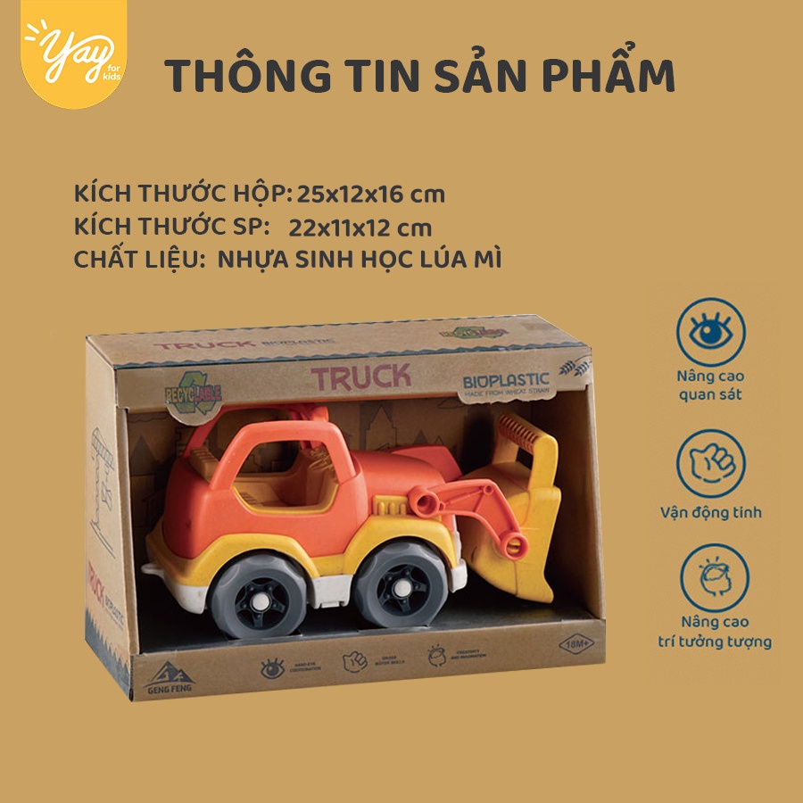 Combo Đi Biển Mô Hình Xe Xúc Nhựa Lúa Mì Sinh Học Và Bộ Chơi Cát Cho Bé 18m+ - GengFeng