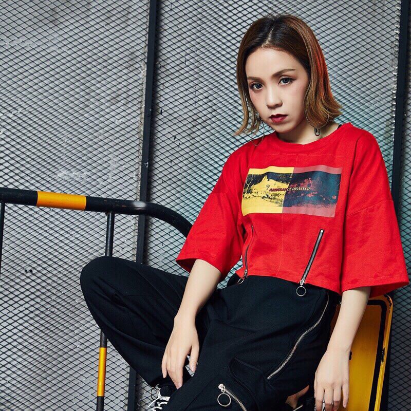 Áo thun croptop 2 dây kéo đôi cực chất