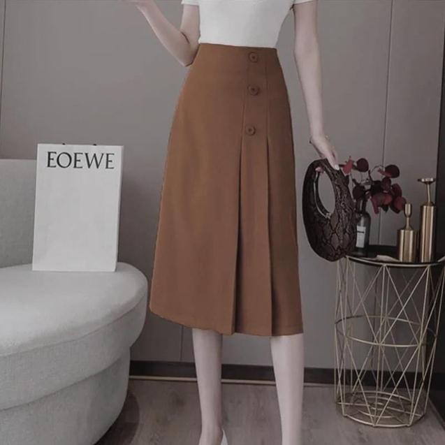 Chân váy công sở dài phối cúc_MJK001 Amee Fashion | BigBuy360 - bigbuy360.vn