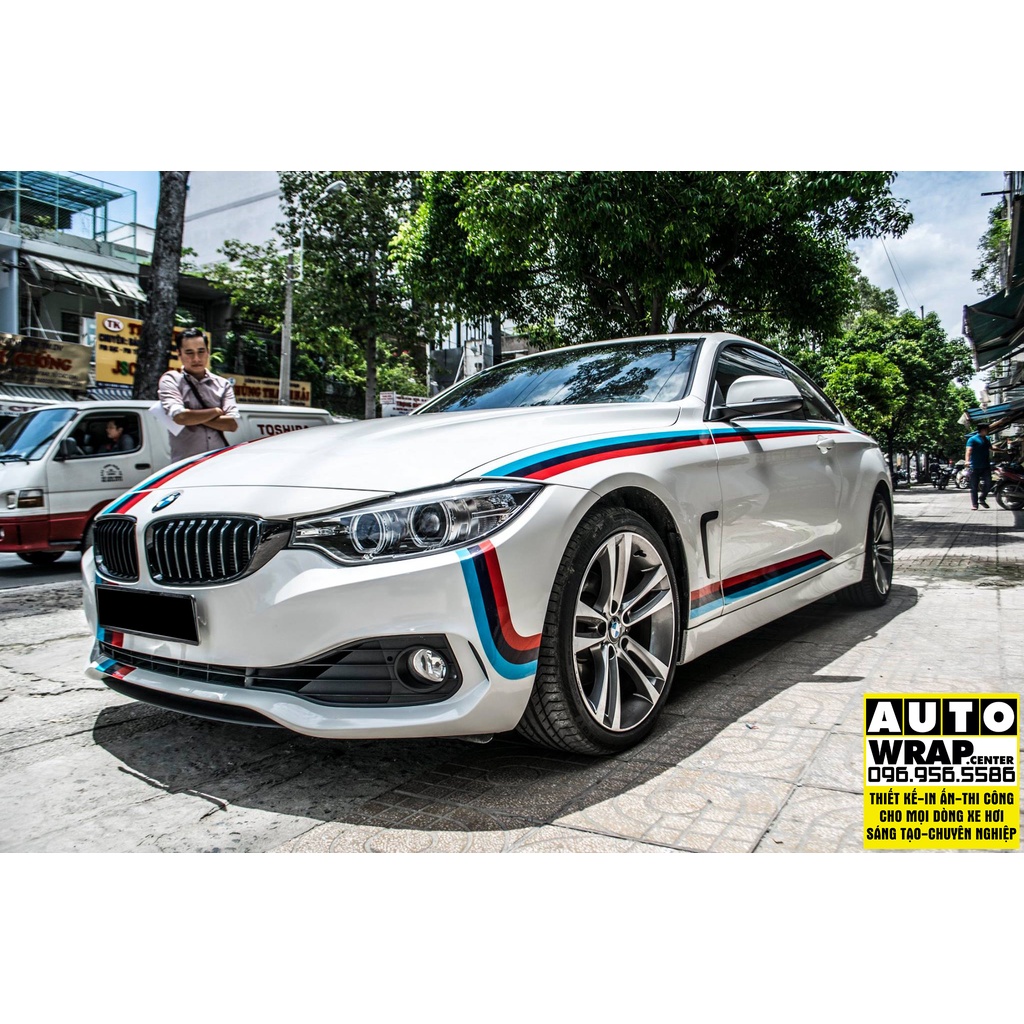 Tem họa tiết xe BMW Series 3 M-Performance V2 - Tem họa tiết ô tô, tem dán sườn xe thể thao