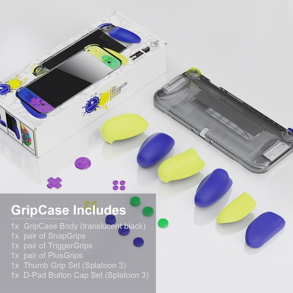 Bộ Ốp lưng GripCase, bọc analog và dán nút bấm Limited Splatoon 3 (Skull &amp; Co) máy game Nintendo Switch OLED / V1-V2